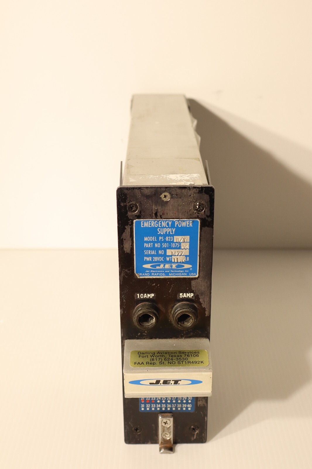 Jet Electronics J.E.T. PS-823B/T Emergency Power Supply Sold for Parts or Repair