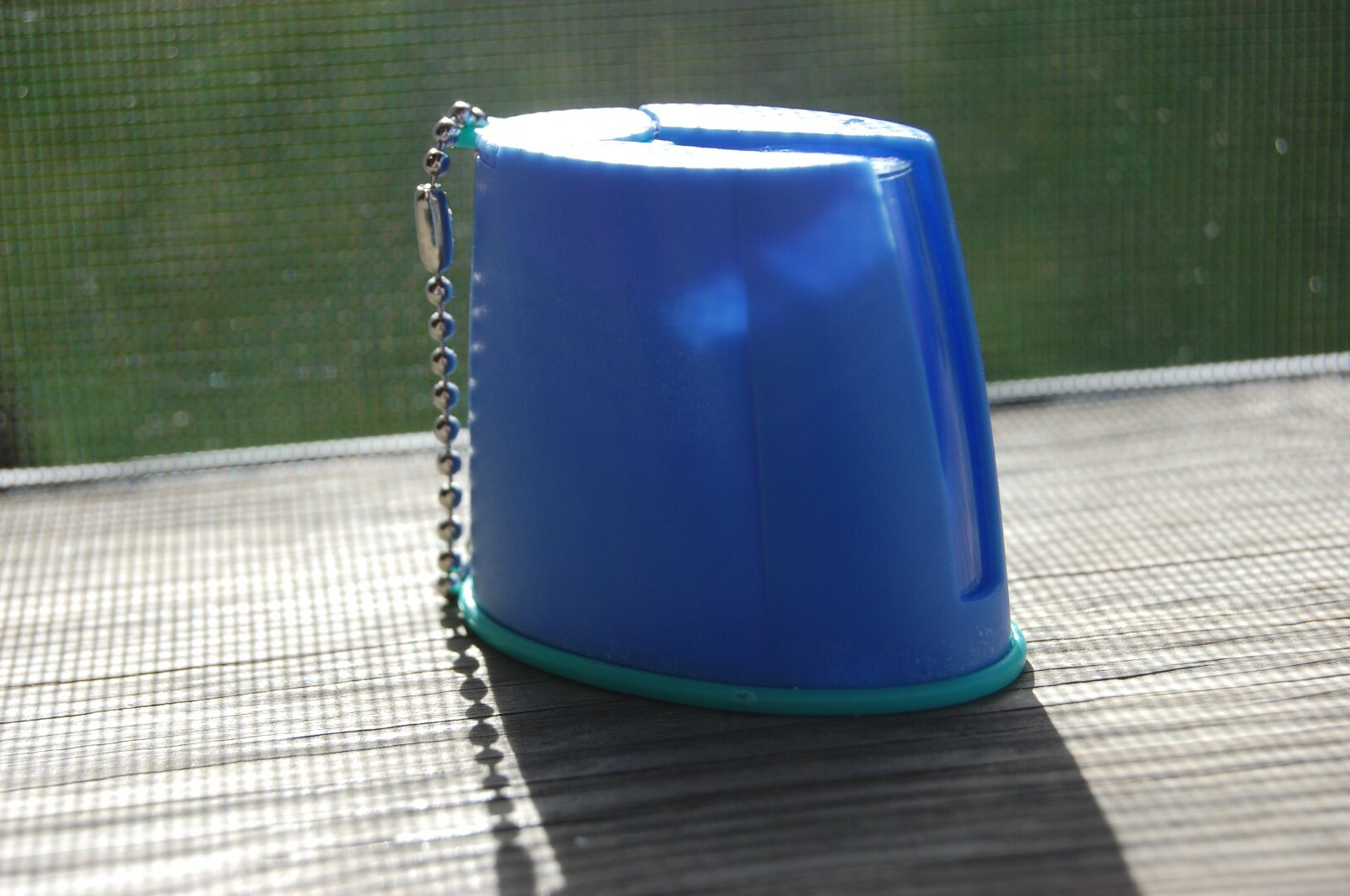Tupperware Blue & Green German Cereal Storer Keychain - EUC- NOT USA
