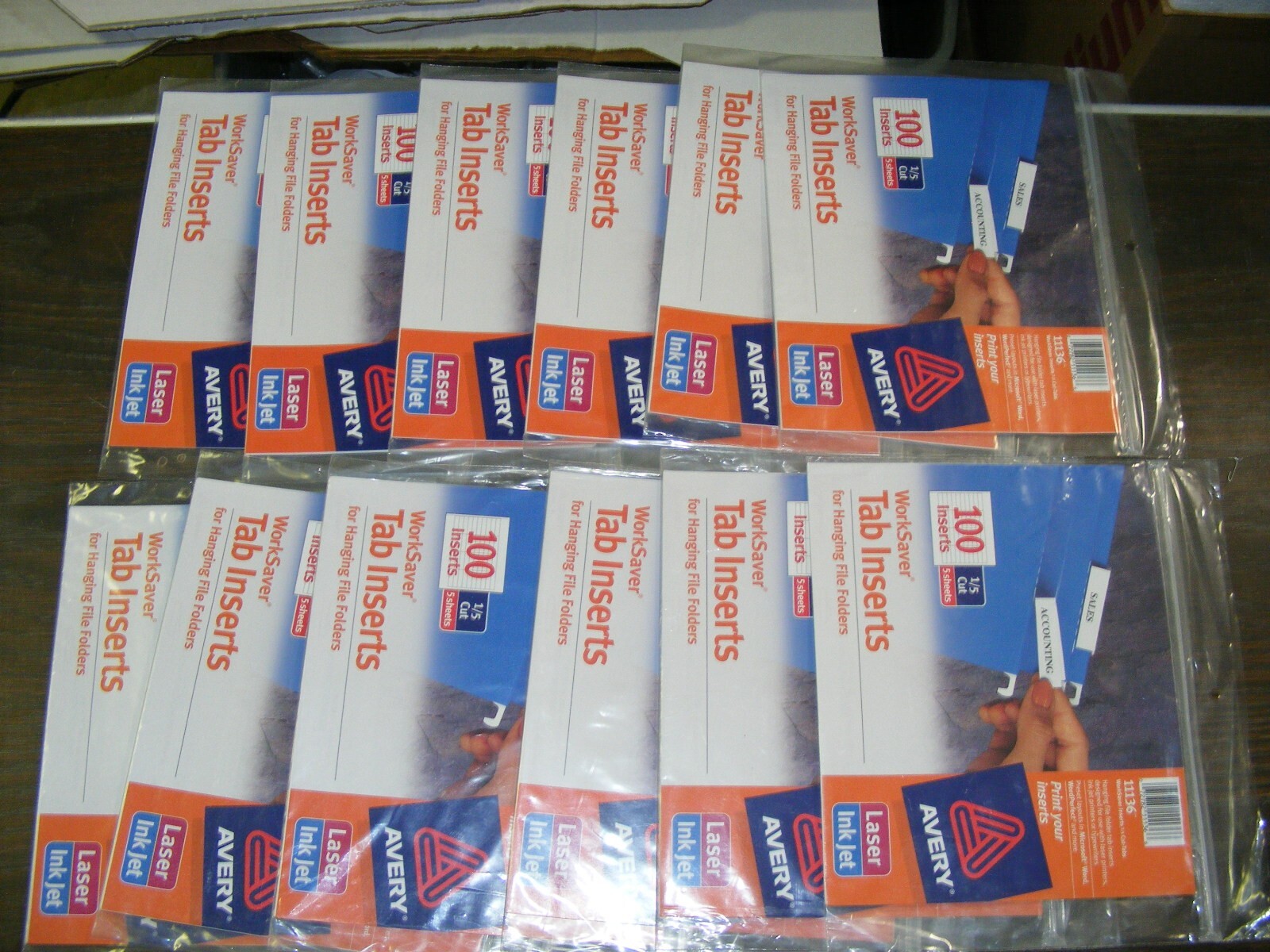 Avery 11136 Work Saver Tab Inserts 1/5 Cut - 12 Pack Lot 5 Sheets per pack
