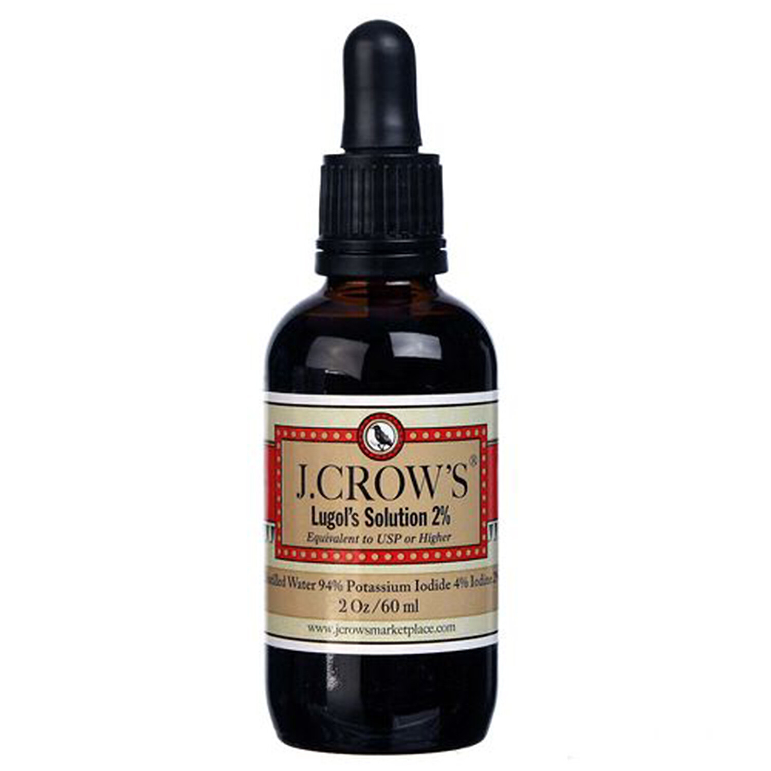 J.CROW'S Lugol's Solution of Iodine 2%, 2 Ounce