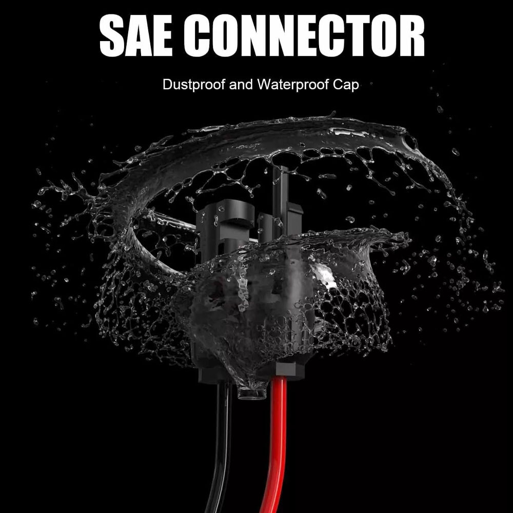 2x Solar Panel Extension Cable 2FT 10AWG, SAE to SAE Polarity Reverse Adapter