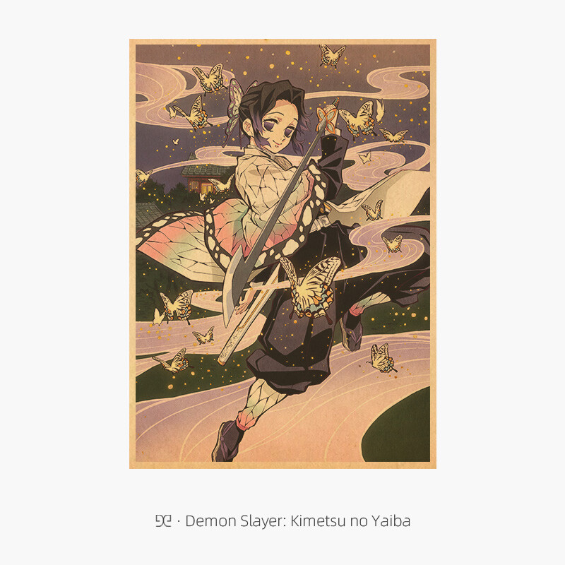 Demon Slayer Kochou Shinobu Paper Collectible Bedroom Mural Background Decor