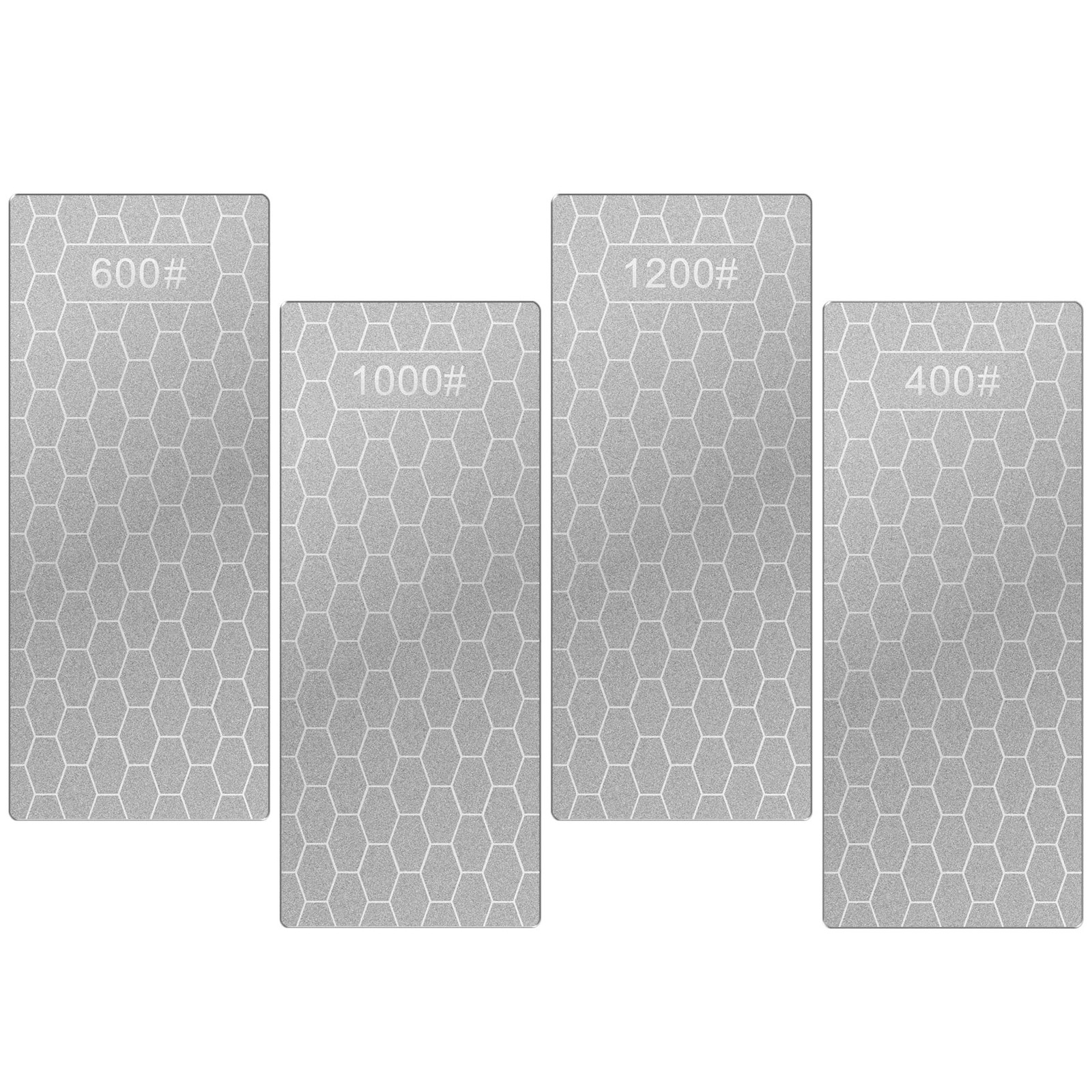 Zoyiancy 4 Piece Diamond Sharpening Stone Set, Honeycomb Surface Whetstone | ...