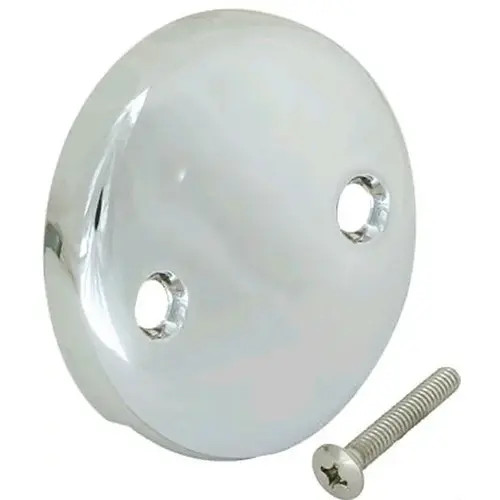 EZ-FLO 35245 Two-Hole Overflow Face Plate Chrome Brass Screws