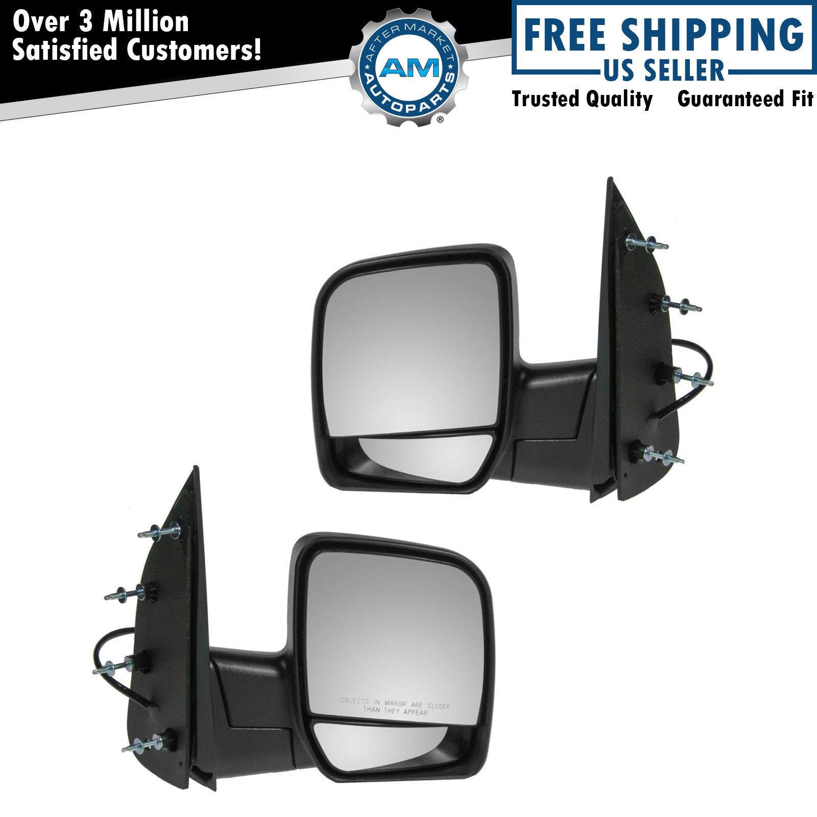Power Side View Mirrors Folding Left & Right Pair Set for 02-08 Econoline Van