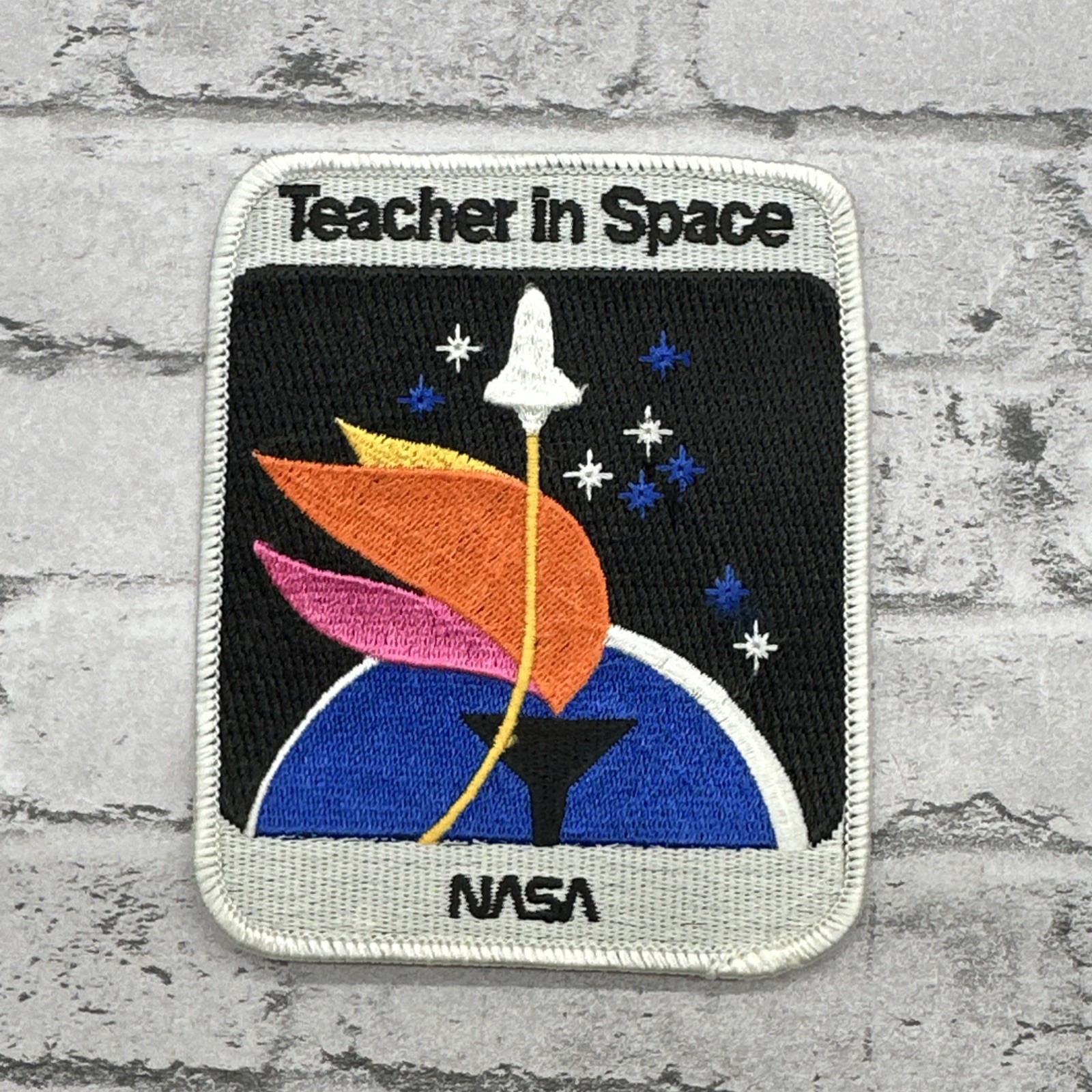 NASA Space Shuttle Teacher in Space Patch 3 1/4in x 4 1/8in Vintage Patch