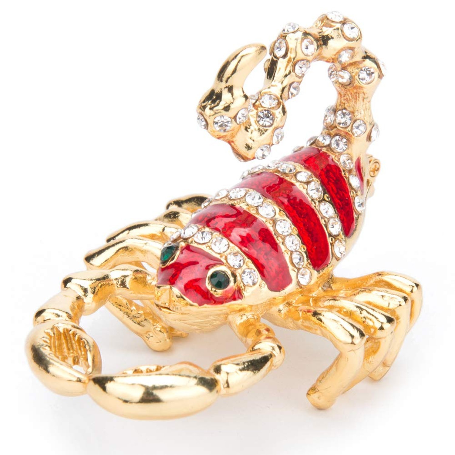 Scorpion Trinket Boxes Hinged Enameled Jewelry Box Animal Figurine Ornament C...