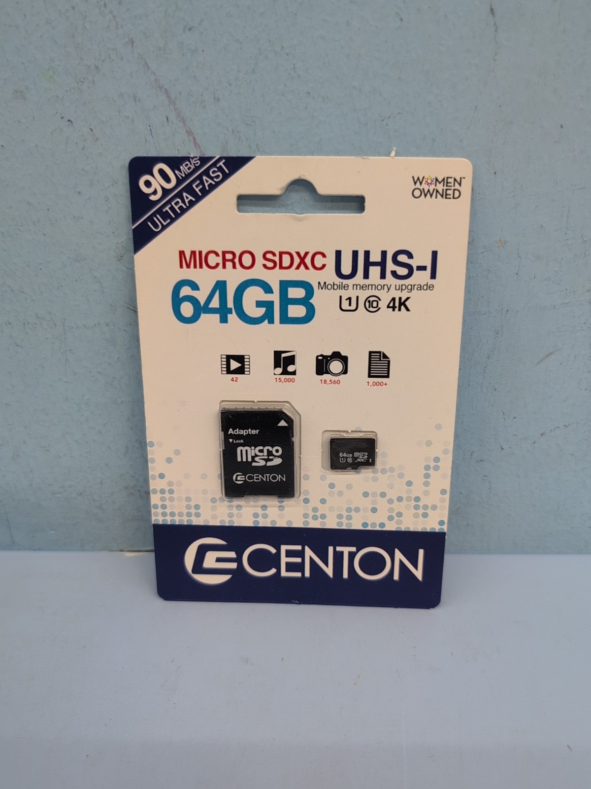 Centon 64GB MicroSDXC UHS-I Memory Card S1-MSDXU1-64G