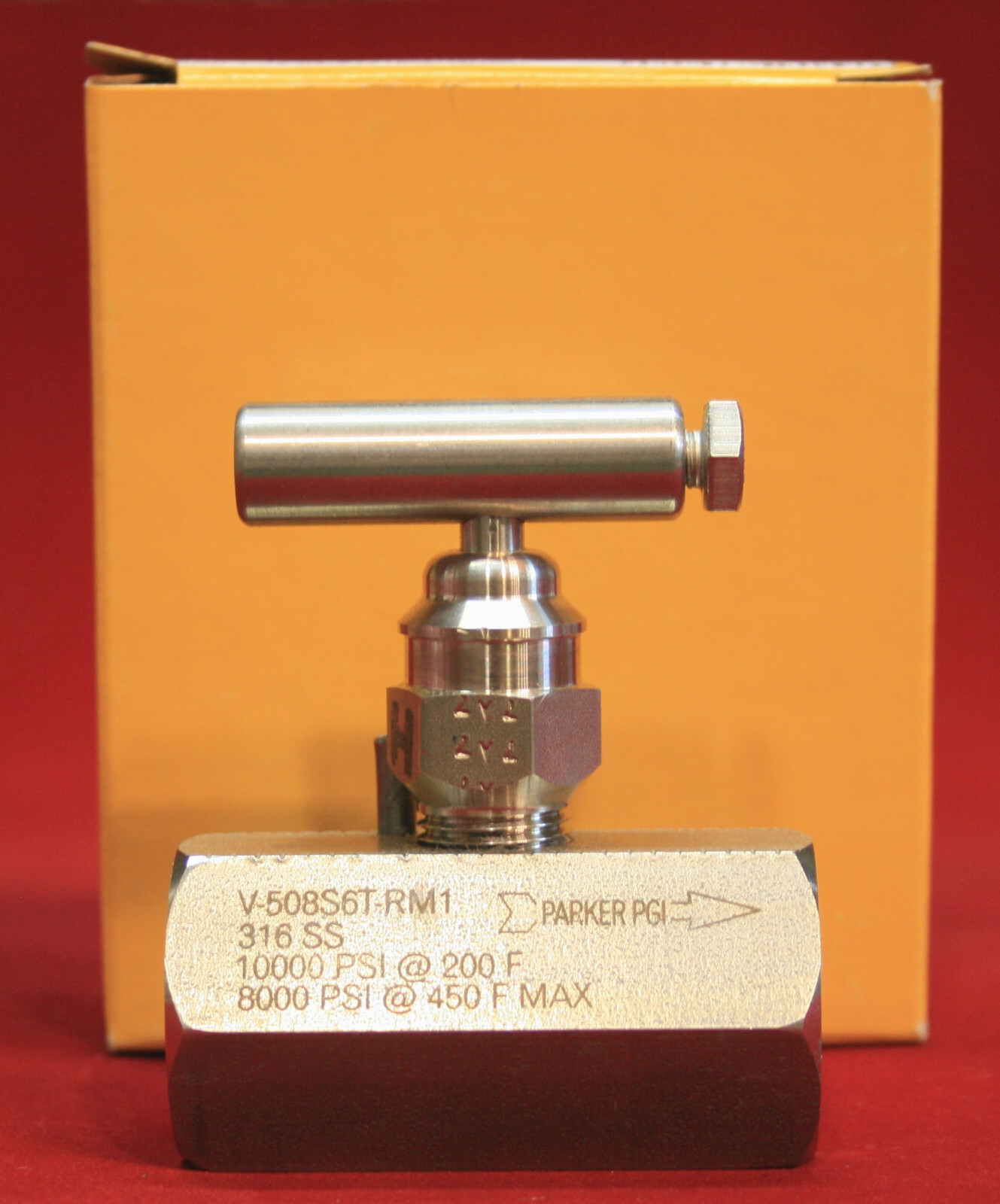 Parker SS-316 Needle Valve Stainless Steel -10,000 PSI - V508S6T-RM1 1/2 NPT NIB