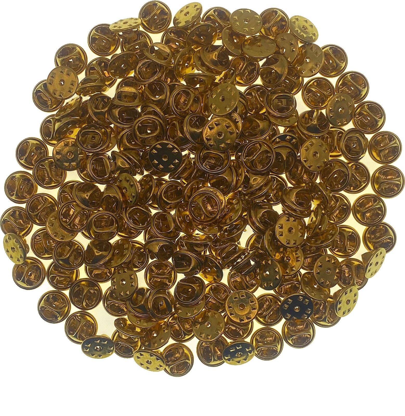 200 Butterfly Clutch Back Clasps -Lapel Hat Pin Tie Military Tack - GOLD