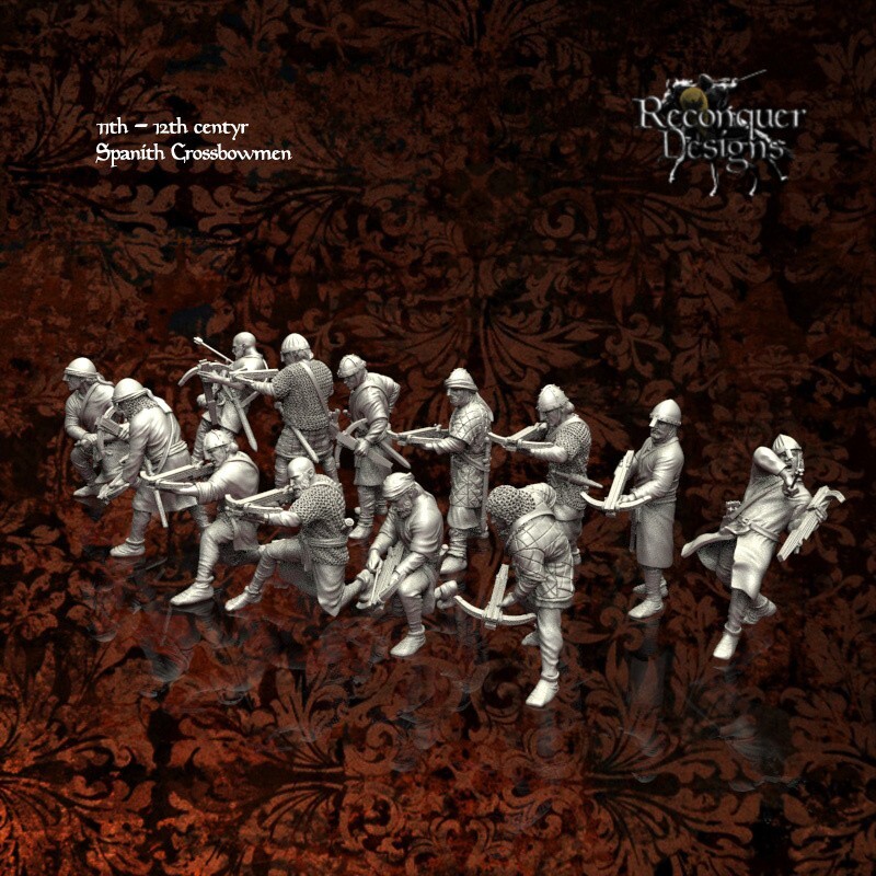 Reconquer Designs Miniatures Medieval 11th Century Spanish Crossbowmen 28mm 32 +