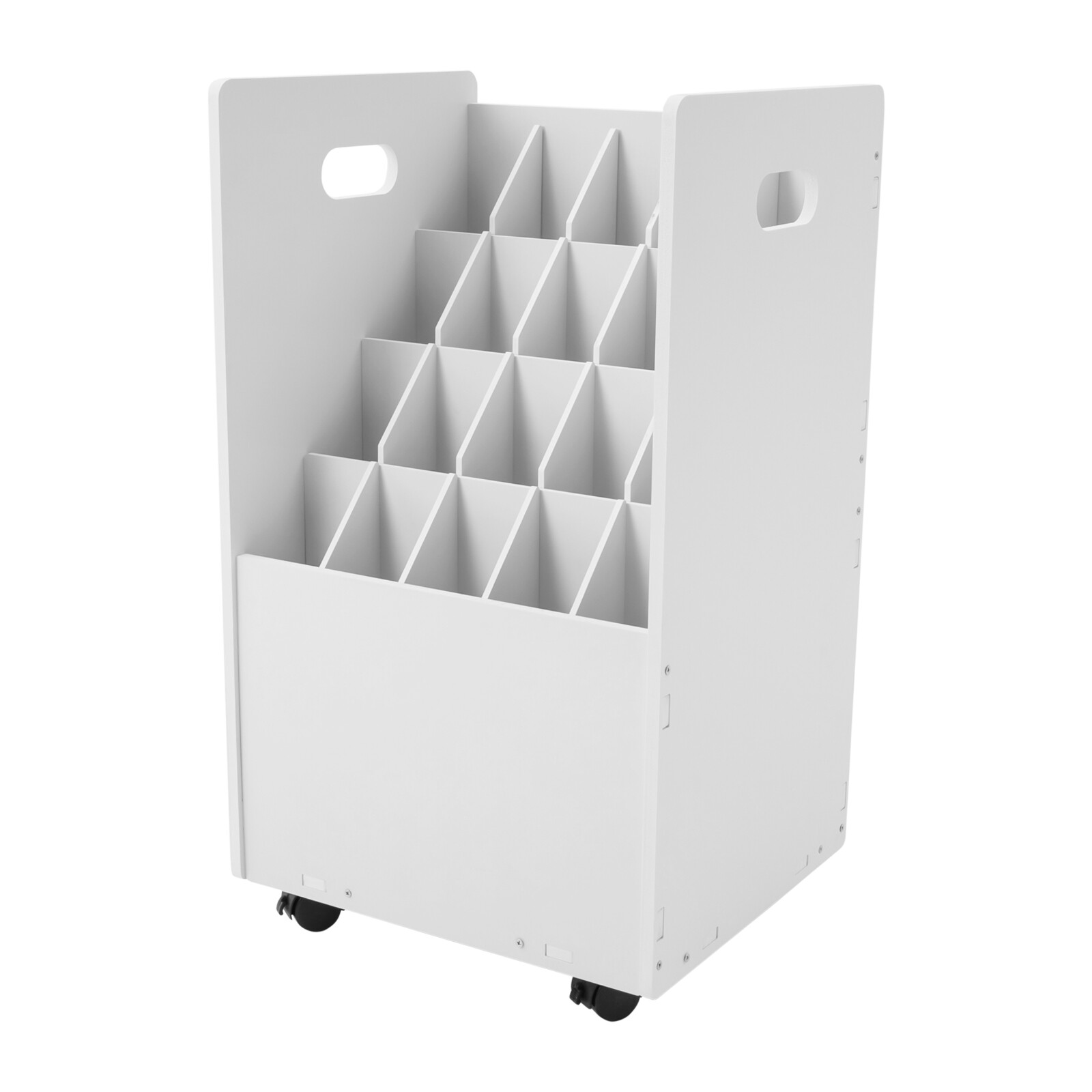 Blueprint Holder 20 Slots Document Storage Cart Rolling File Organizer White