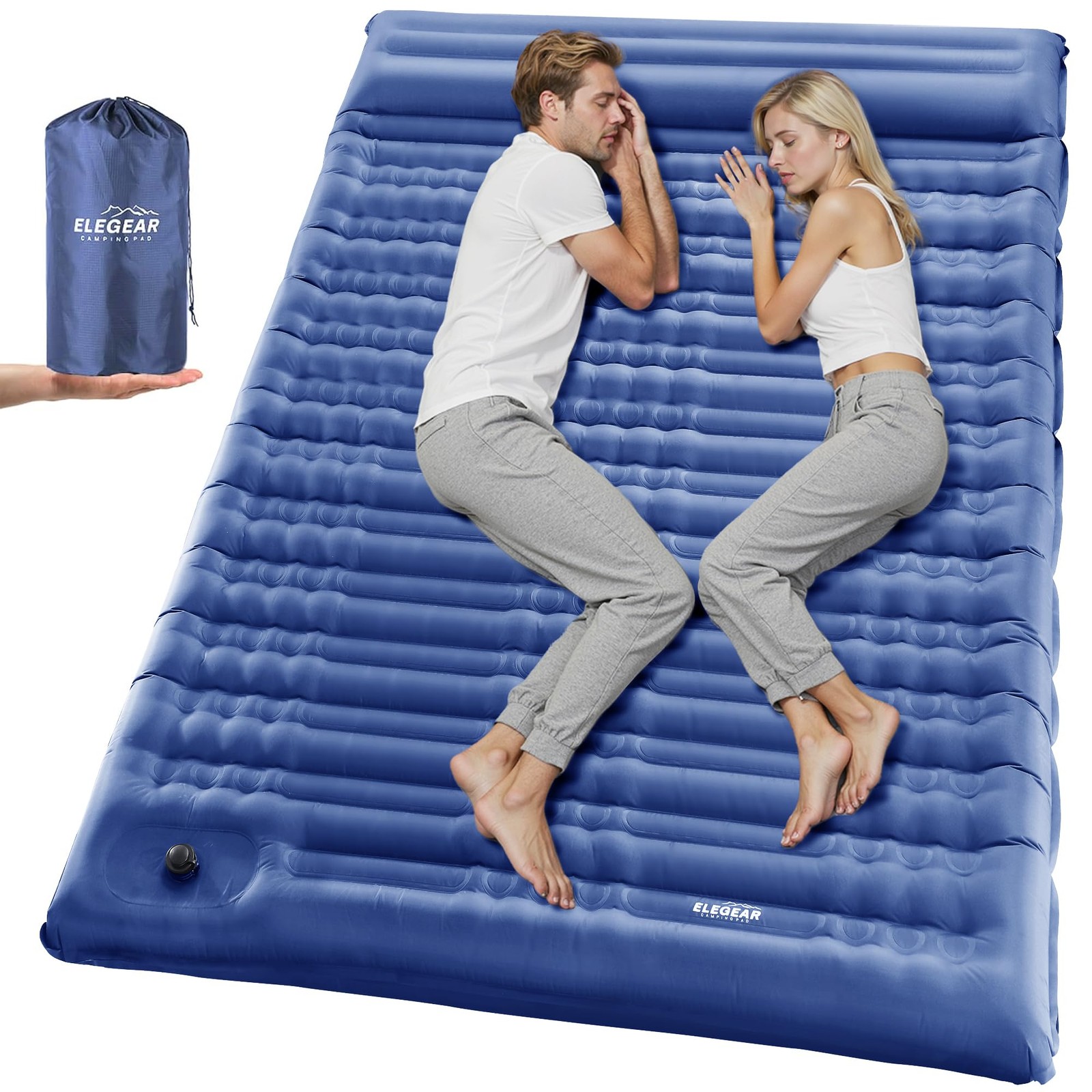 4.7” Thick Double Sleeping Pad for Camping, Inflatable, Full