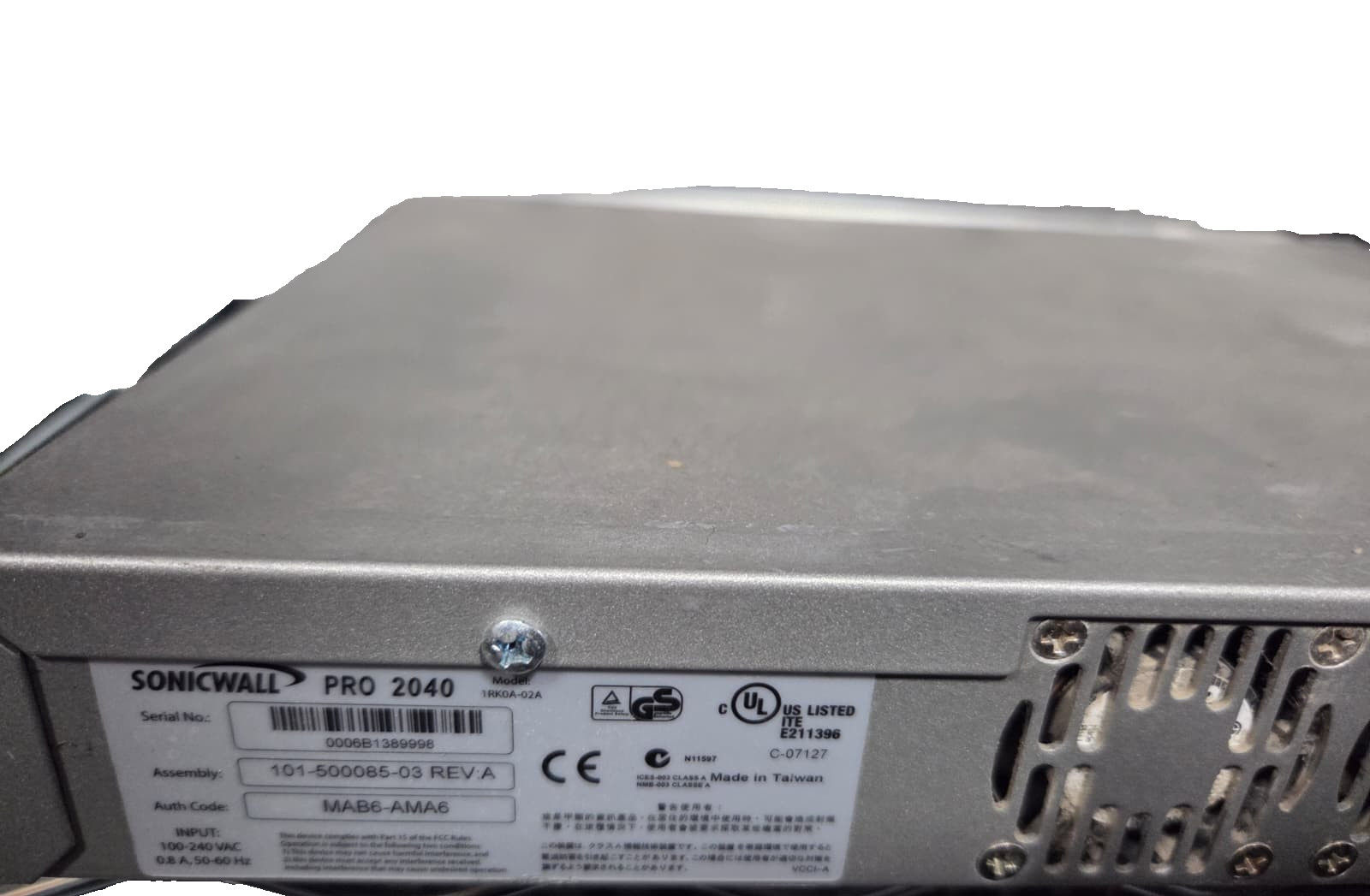 🔥 SonicWall PRO 2040 Network Security Firewall Appliance 1U Rackmount