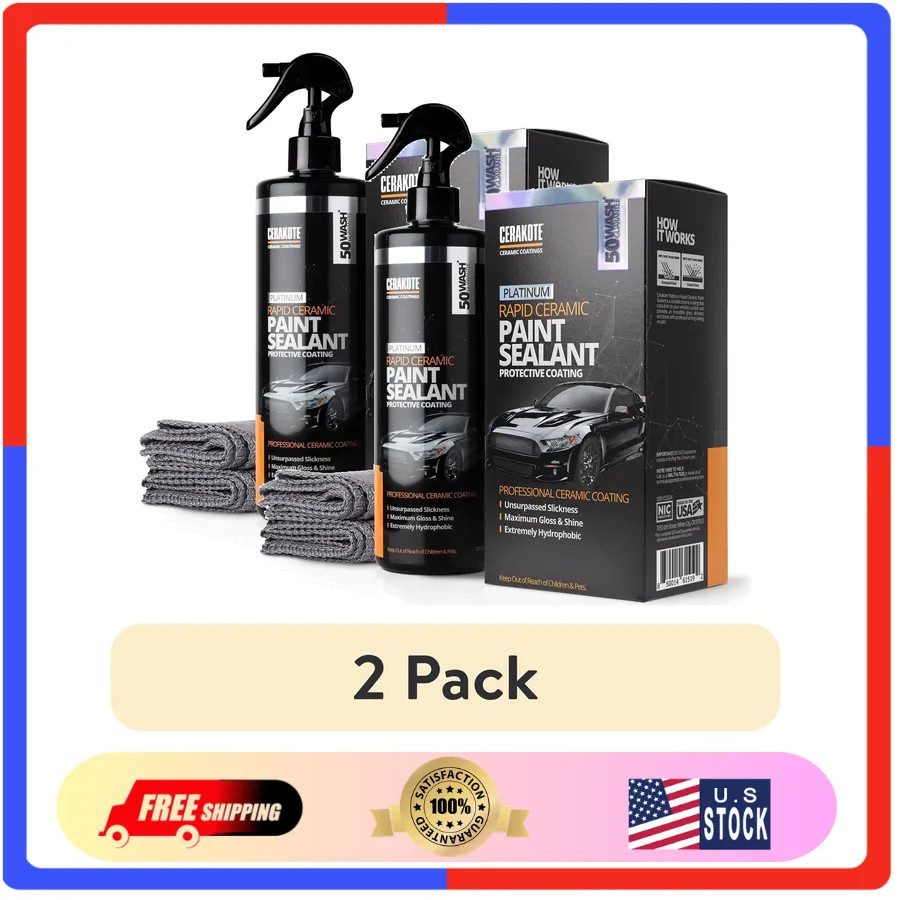 Cerakote Platinum Rapid Ceramic Paint Sealant Kit 2 Pack 12 fl oz High Gloss
