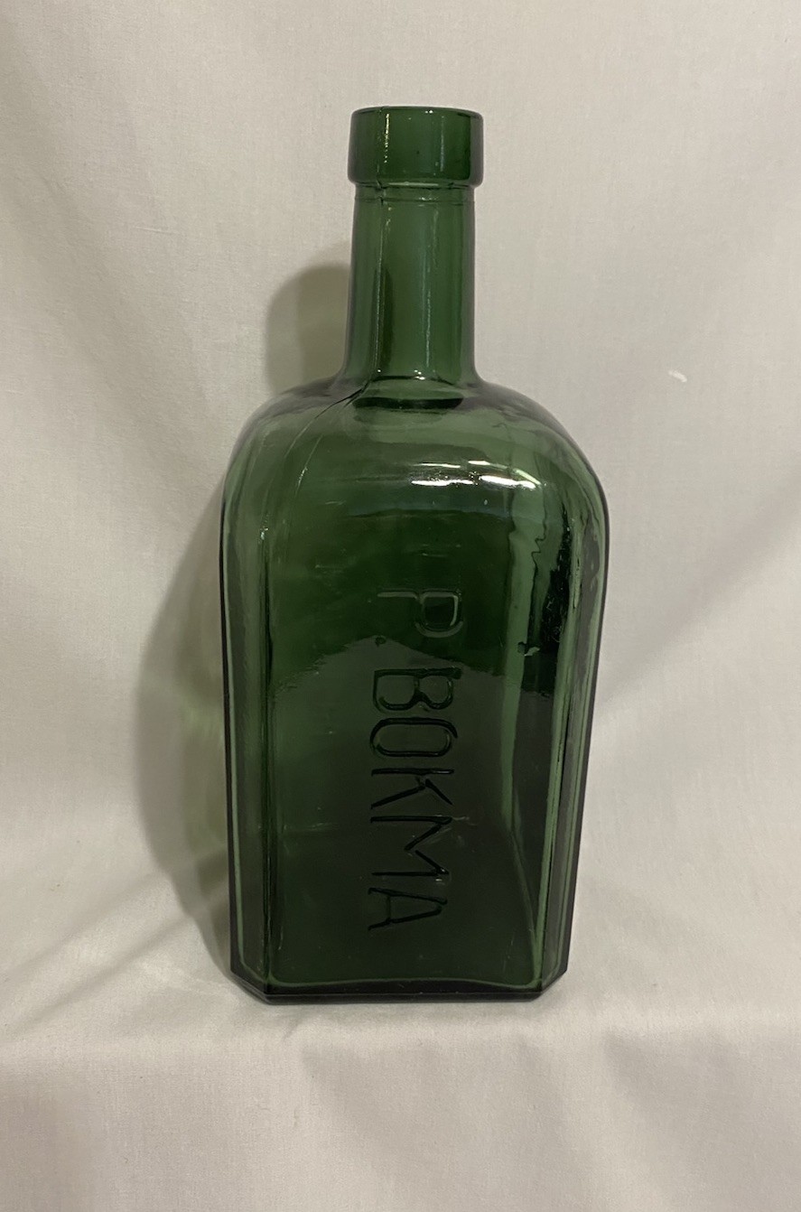 P. Bokma Leeuwarden Green Spirit Bottle Holland 9.25 x 4"