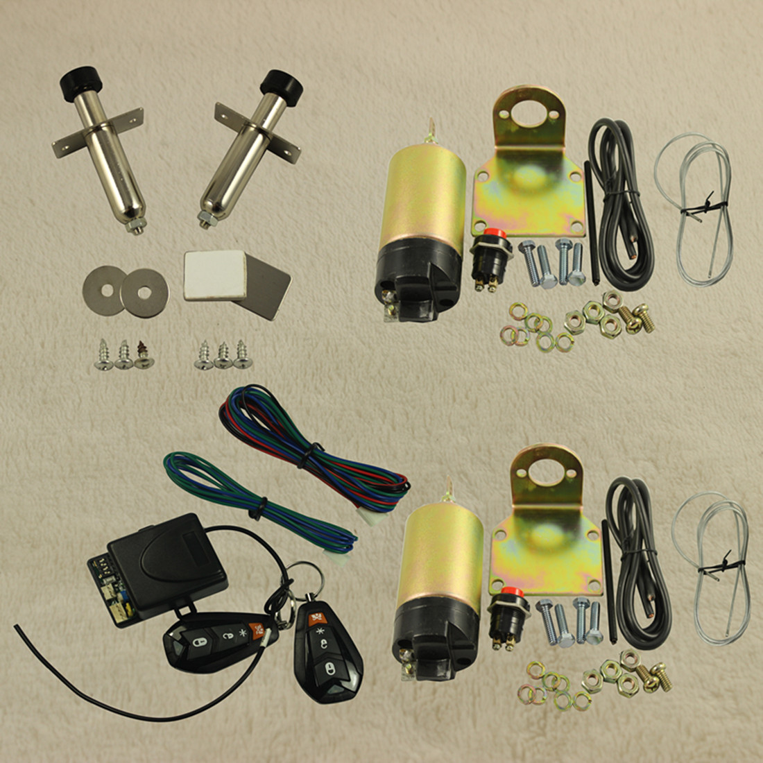 85LB Shaved 2 Door Handle Kit Popper Solenoid Street Rat Hot Rod Car Truck