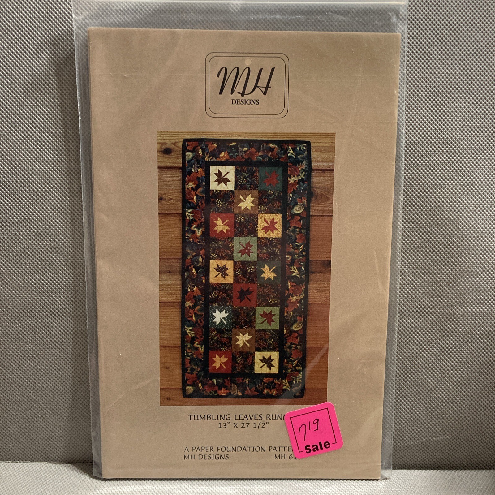 Quilt Pattern: "Tumbling Leaves Runner" by MH Designs 13" x 27.5"