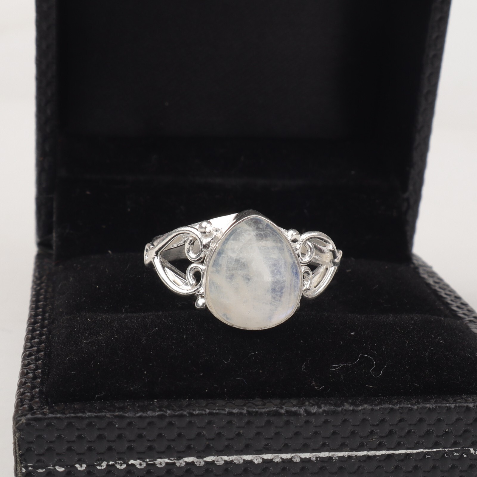 Rainbow Moonstone Gemstone 925 Sterling Silver Ring Handmade Jewelry Ring Gift