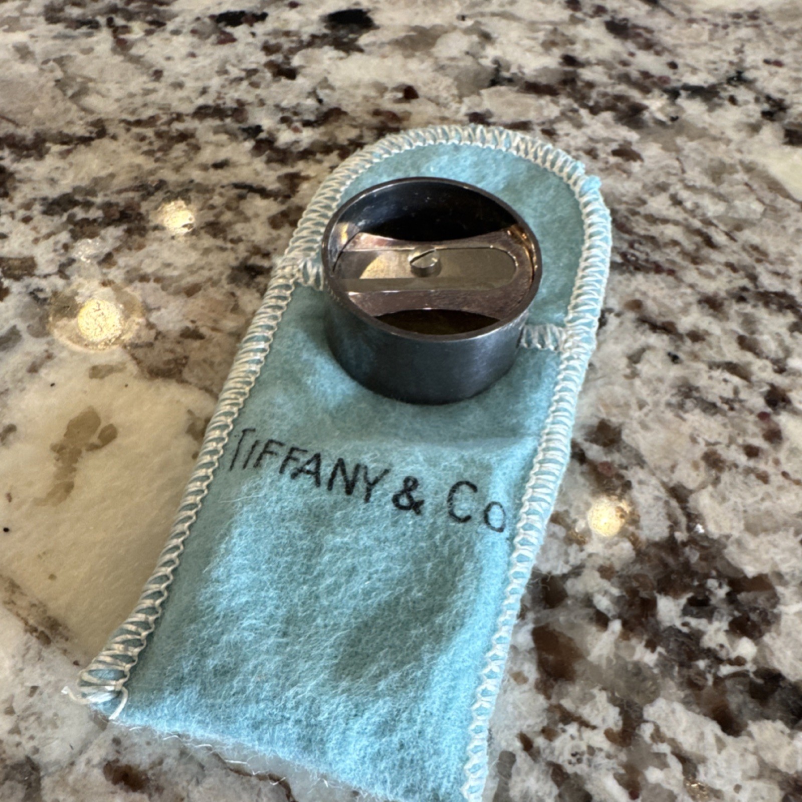 Tiffany & Co. Sterling Silver pencil sharpener made in Germany with pouch