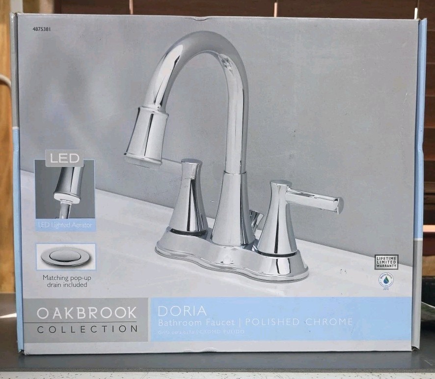 Oakbrook Led Bathroom Sink Faucet Two Handle Chrome