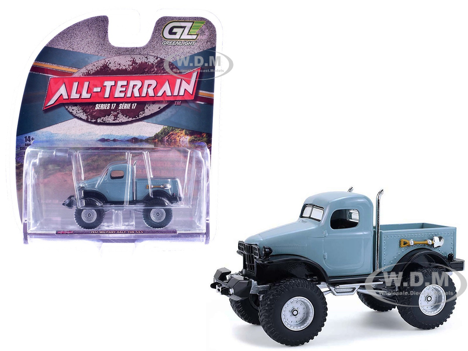1941 MILITARY HALF TON 4X4 TRUCK SLATE BLUE 1/64 DIECAST BY GREENLIGHT 35310 A