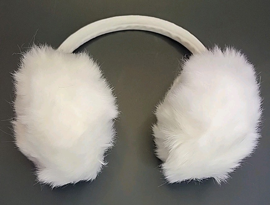 Set Of 2 Faux Fur Black/White Earmuffs Unisex Cold Weather Adult Christmas gift