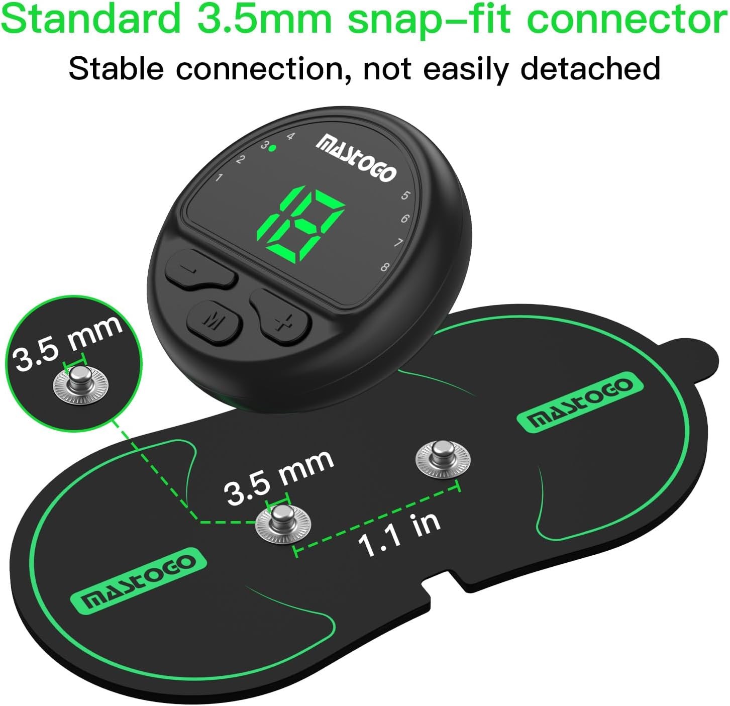 Reusable 4.4"x2.2" Wireless Electrode Pads for TENS Unit Muscle Stimulation