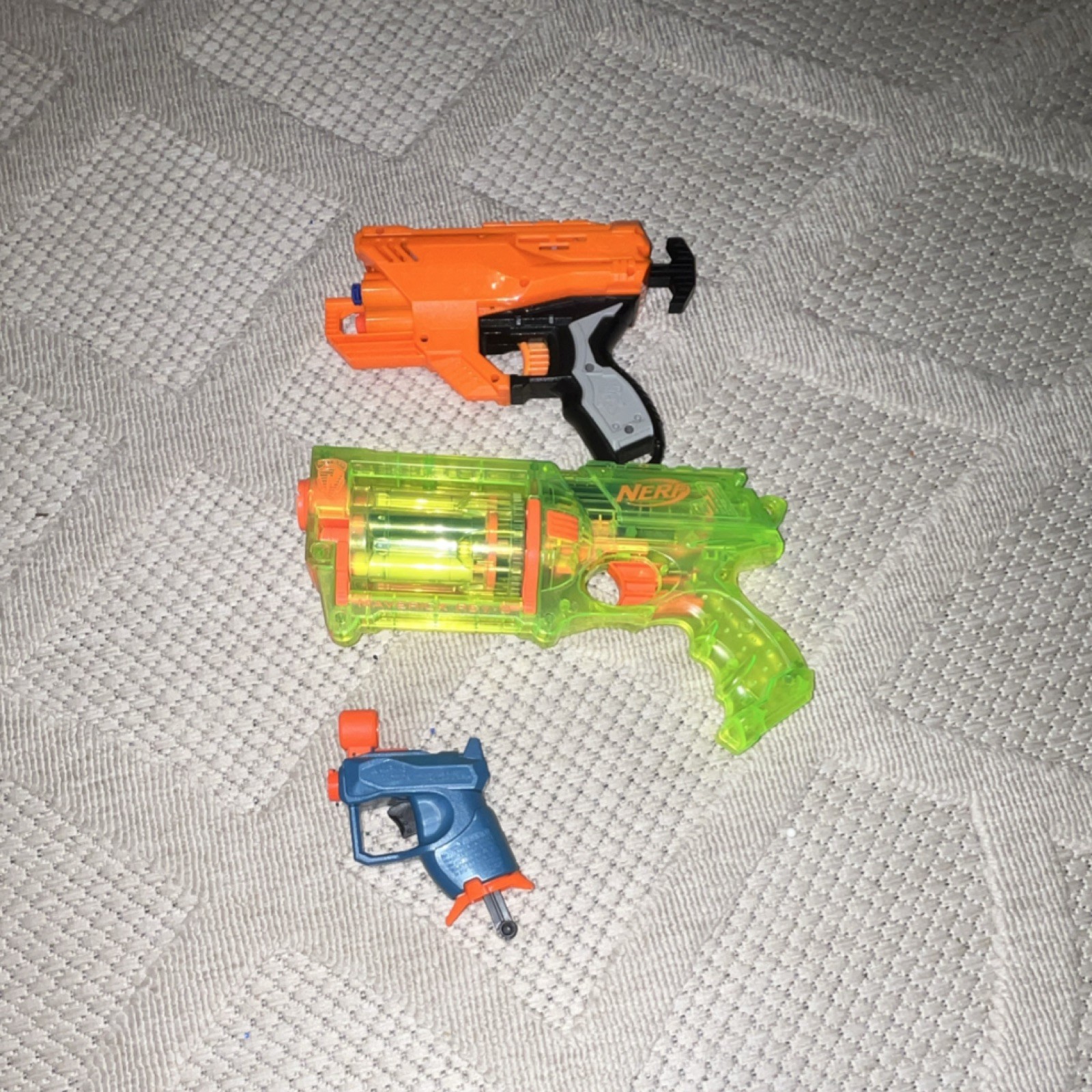 NERF AccuStrike Dart Gun Lot of 3 Orange Green Blue Toy Blasters