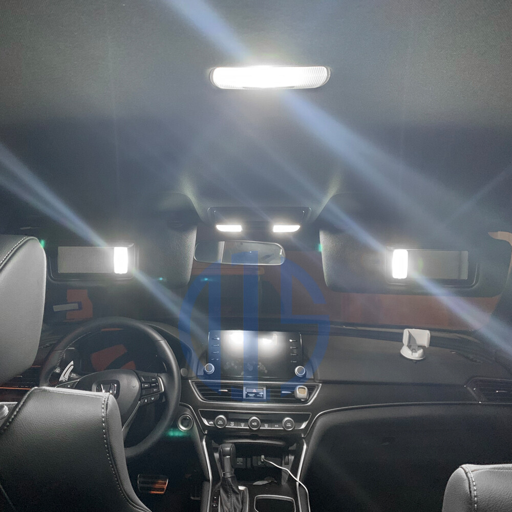 White LED Interior Map Dome Trunk Visor Lights for 2018-2021 2022 Honda Accord