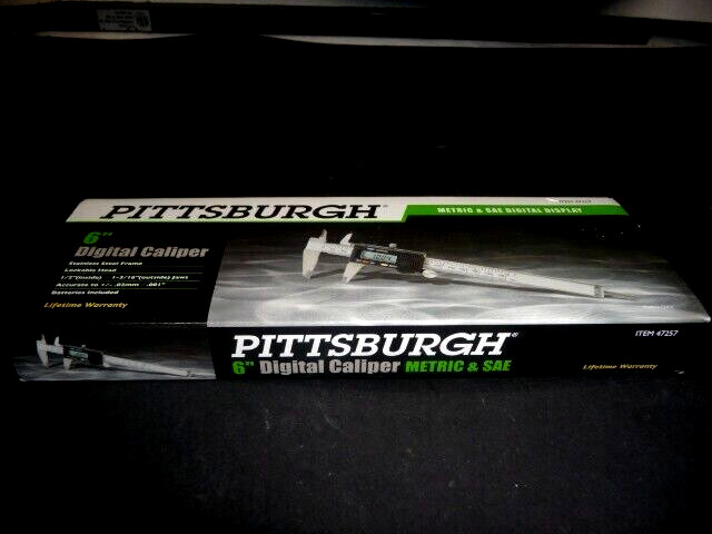6 INCH METRIC DIGITAL CALIPER BY PITTSBURGH #47257 IN CASE - NEW