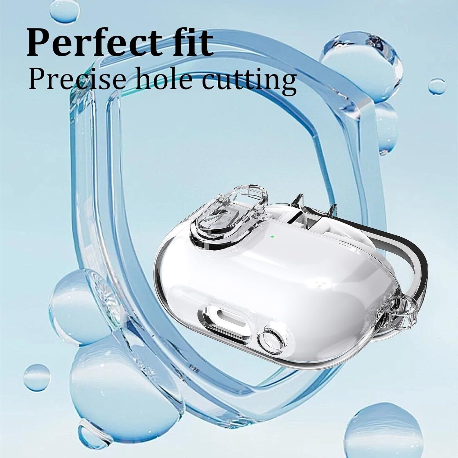 For Samsung Galaxy Buds 3 /3 Pro Shockproof Clear Secure Lock Case with Keychain