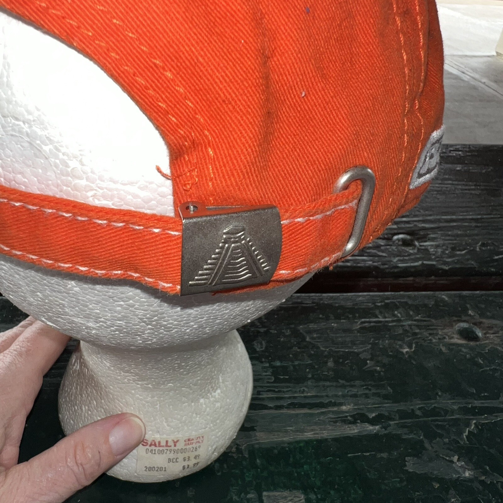 CABO San Lucas Gray Felt Patch on Orange Hat Cap Strap Buckle Mexico Patch EUC