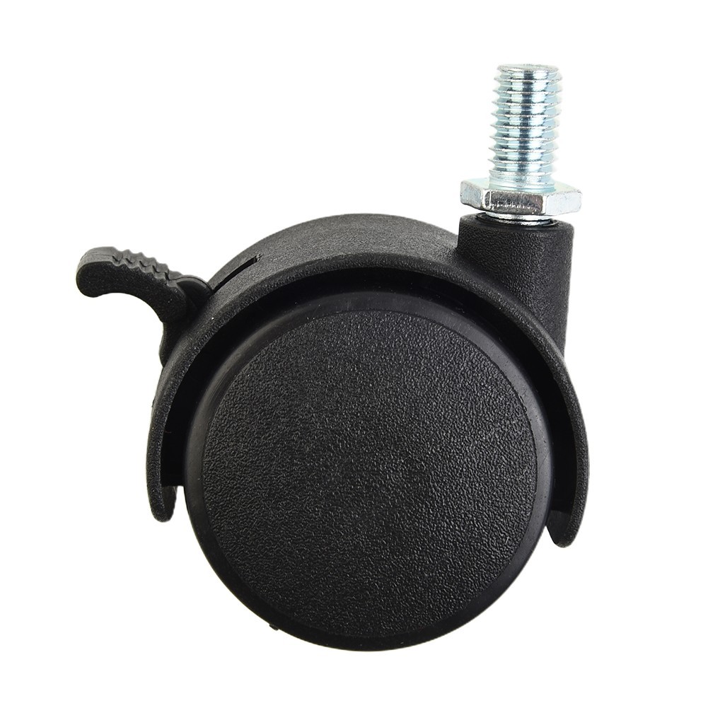 Office Chair Swivel Caster Wheels Double Plastic Rollers with Threaded Rod