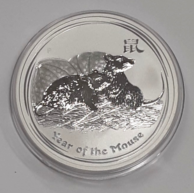 2008-P Australia 1 Dollar 1 Oz. Silver Mouse Coin of Elizabeth II BU in Capsule