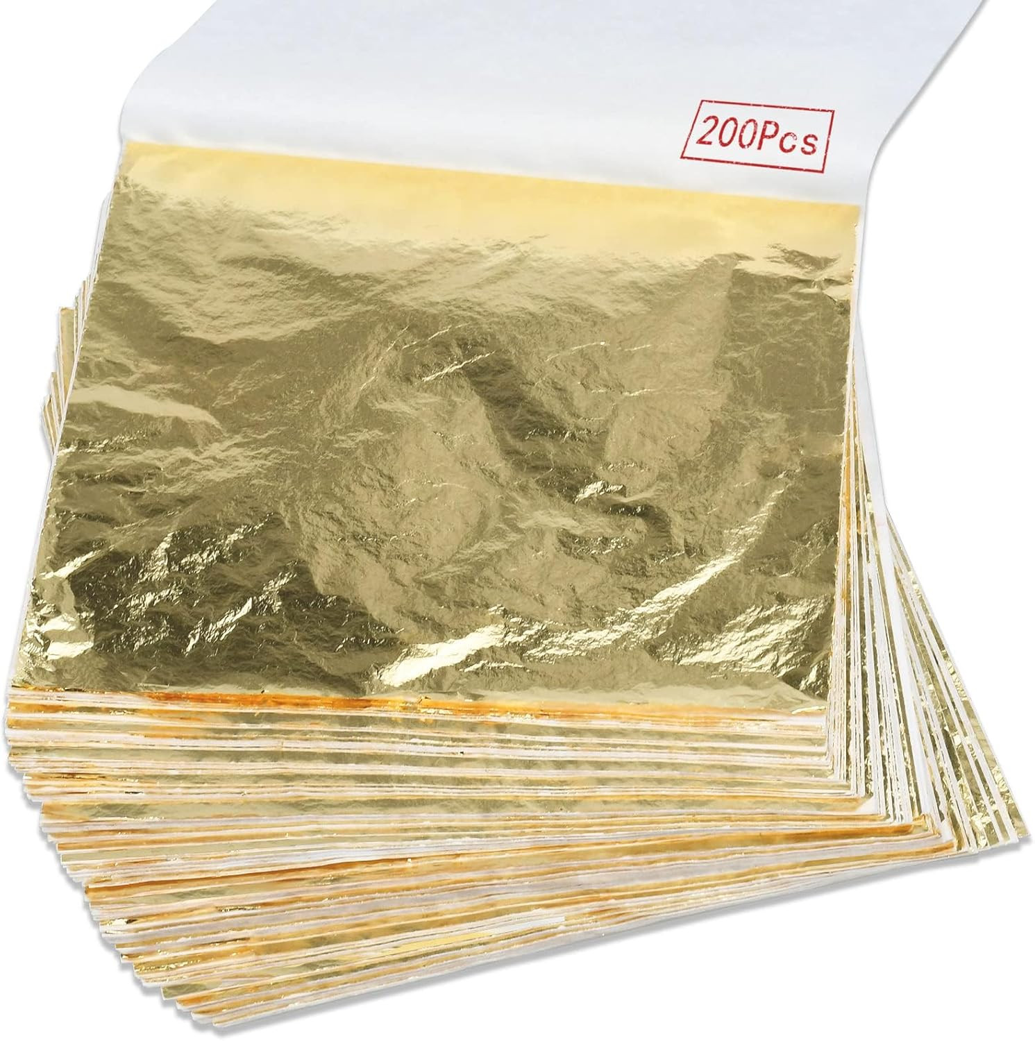 200Pcs Gold Leaf Sheets Gold Foil Sheets for Gilding Crafting, Art & DIY