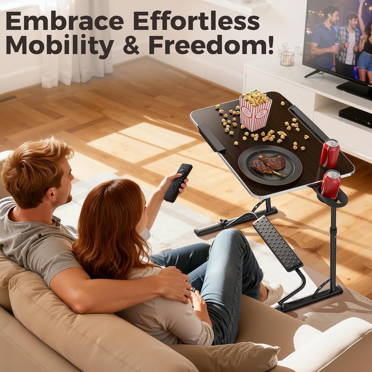 Upgraded Folding TV Tray Table - Extra Large & Sturdy Laptop Table for Couch