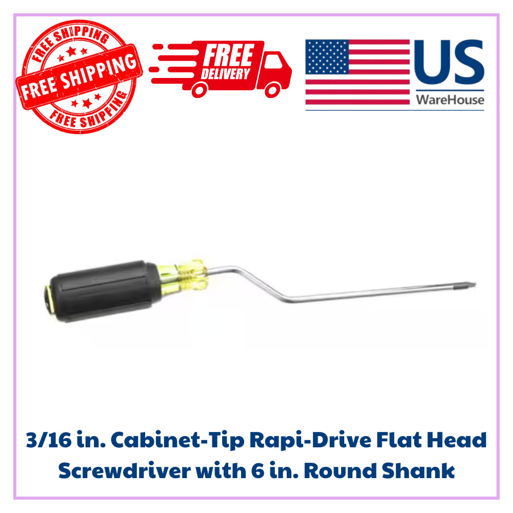 3/16 in. Cabinet-Tip Rapi-Drive Flat Head Screwdriver with 6 in. Round Shank