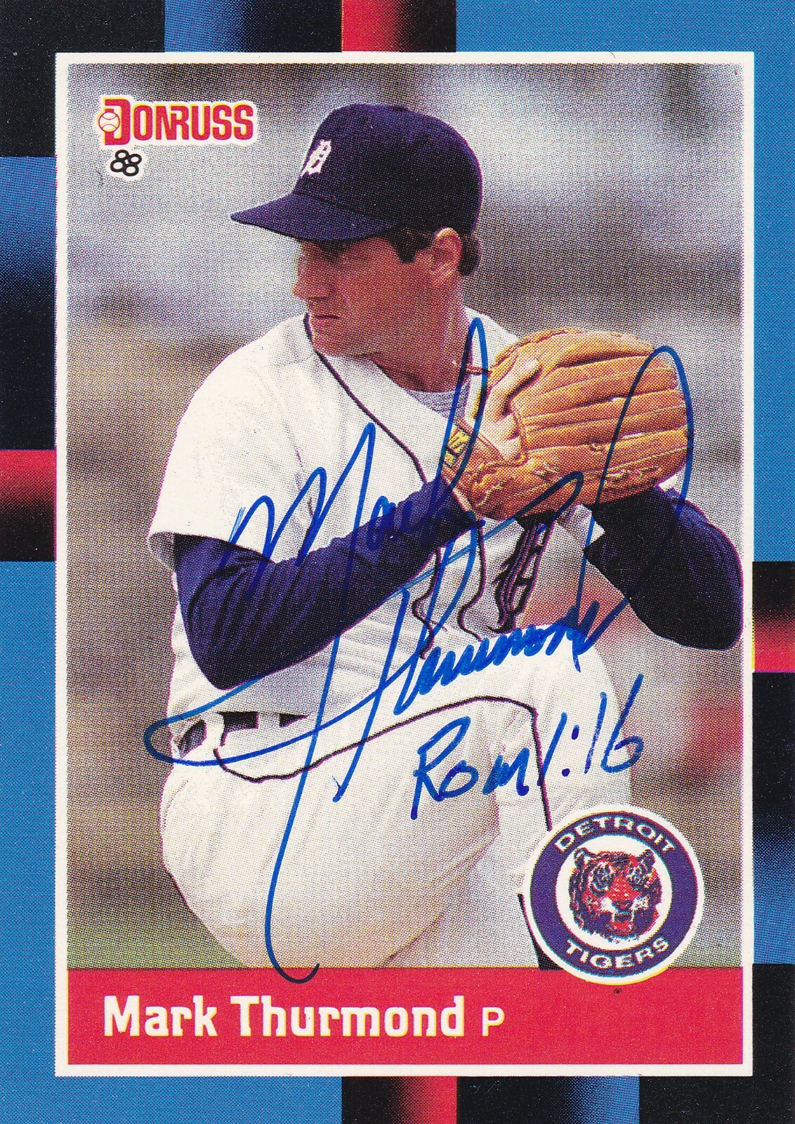 MARK THURMOND DETROIT TIGERS SIGNED 1988 CARD SAN DIEGO PADRES ORIOLES GIANTS