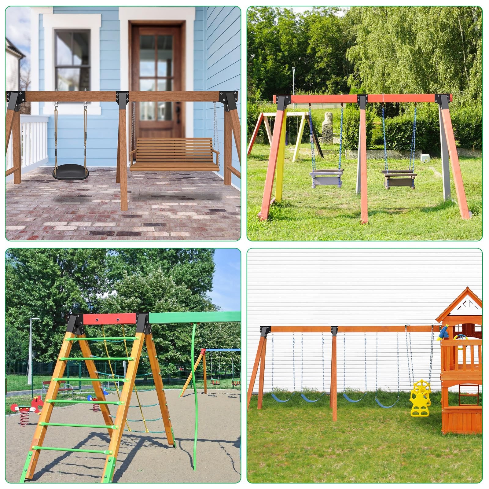Heavy-Duty Swing Set Bracket – A-Frame Swing Set Hardware Kit with Mounting H...