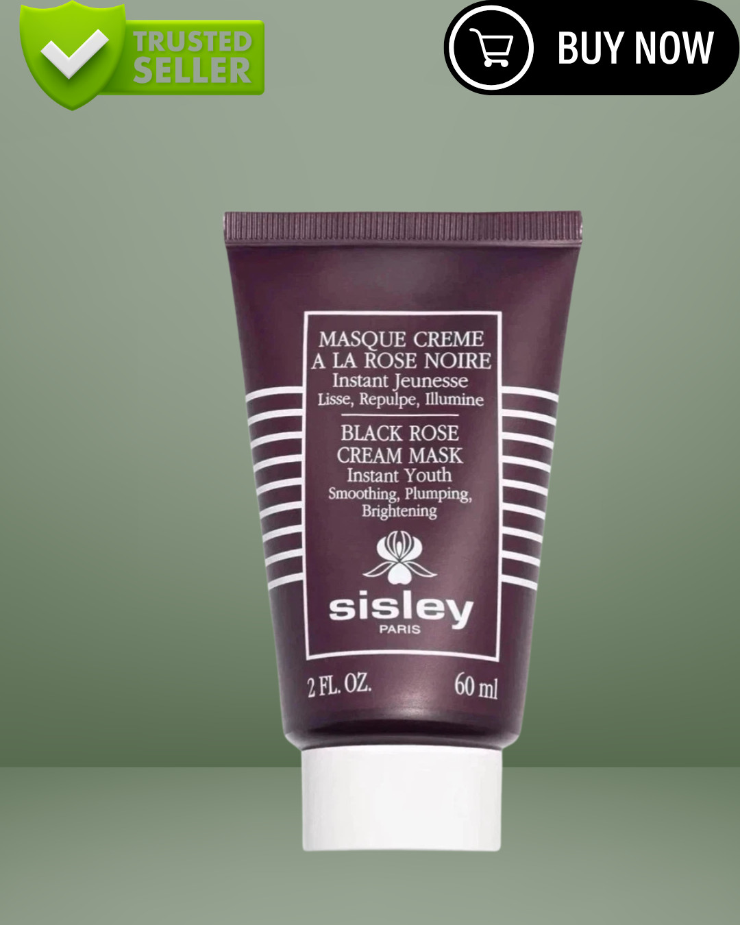 New 60ML Black Rose Cream Mask by Sisley Paris Instant Youth 2 oz Branded