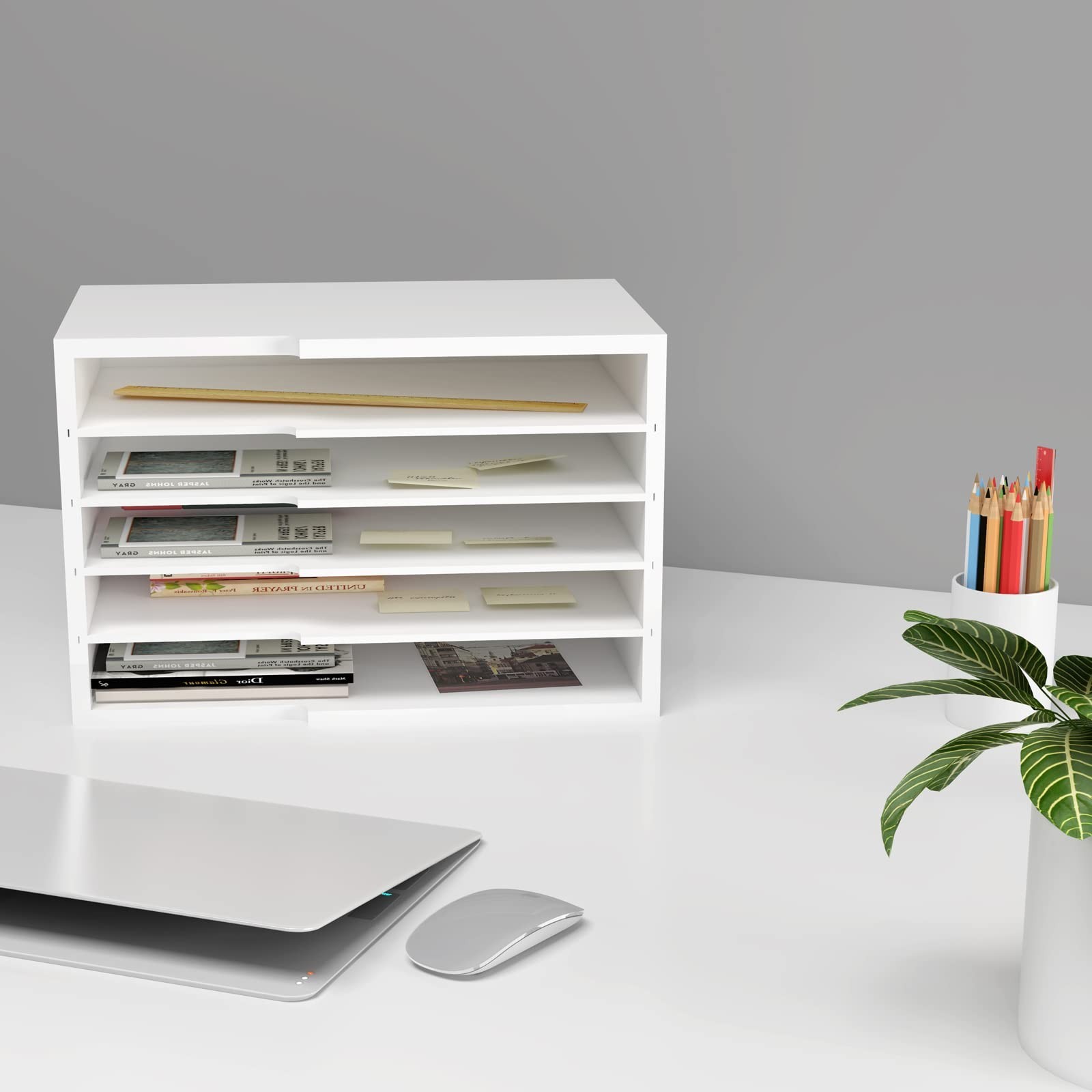 LAPTAIN Desktop File Sorter with 4 Adjustable Shelves for Home and Office, Pa...