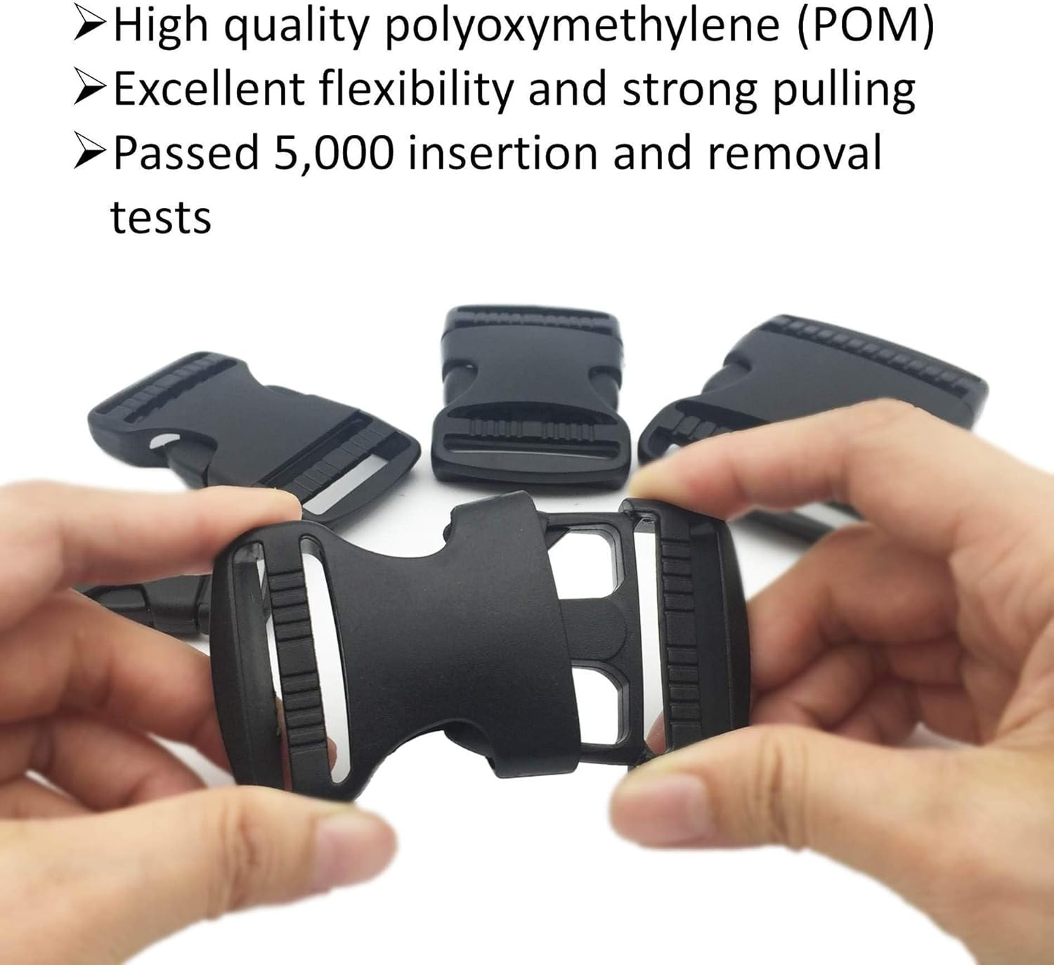 6 Set 1.5 Inch Flat Dual Adjustable Plastic Quick Side Release Plastic Buckles a