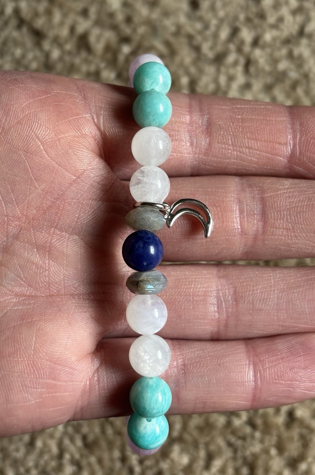 Gemstone Bracelet – Moonstone, Amazonite, Kunzite, Sodalite, & Labradorite