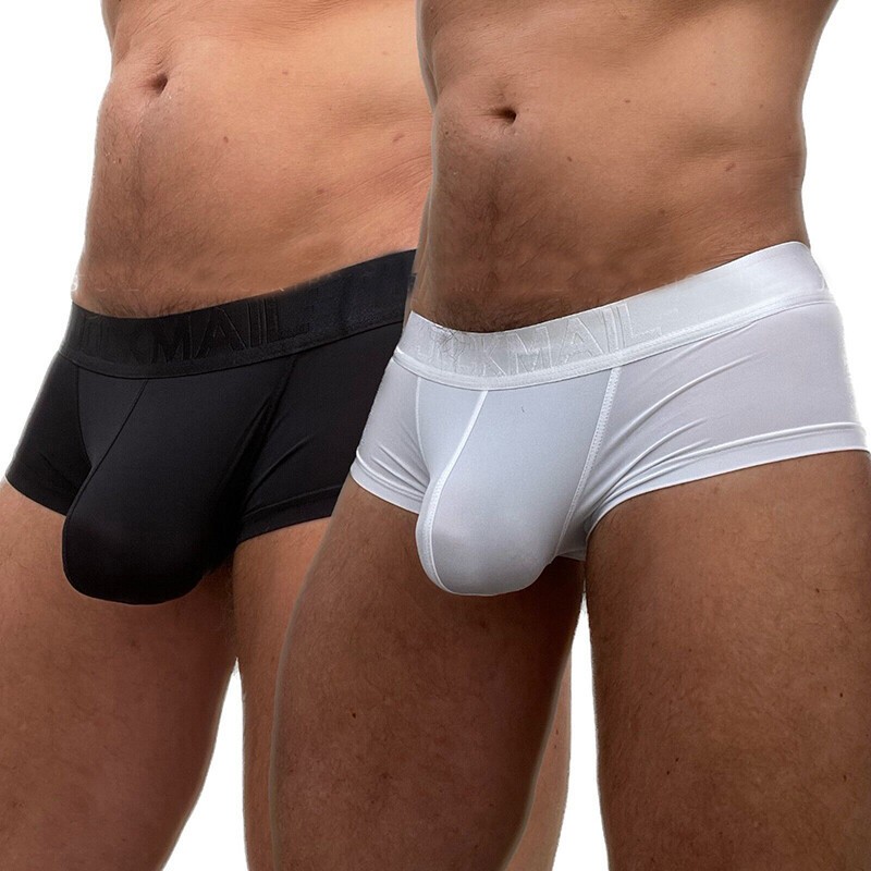 JOCKMAIL Mens Bulge Pouch Translucent Boxer Underwear Shorts Trunks Underpants