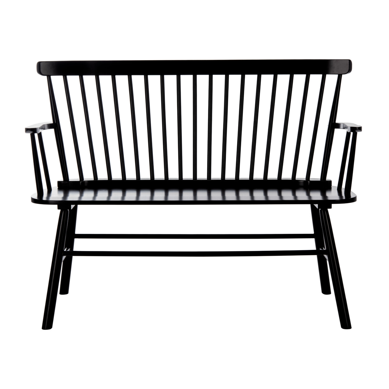 SAFAVIEH Addison Spindleback Settee | Black |