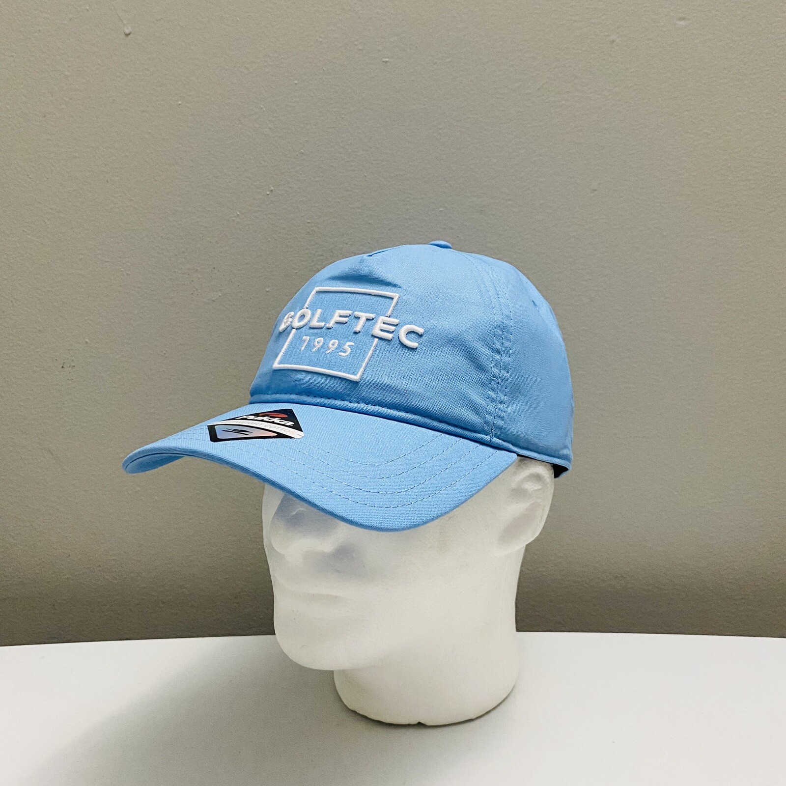 Pukka GOLFTEC 1995 Men's Adjustable Strapback Golf Cap Hat Light Blue/White OSFA