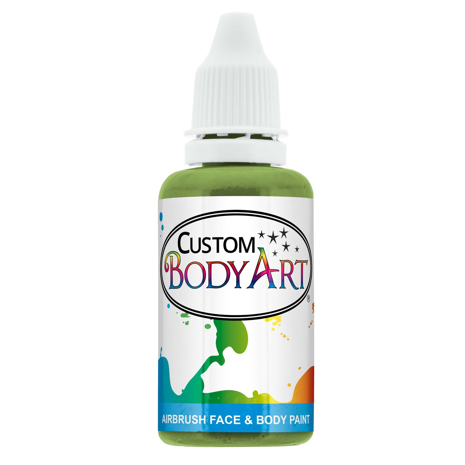1 oz LIME GREEN Custom Body Art Water-Based Airbrush Face and Body Paint Make-Up
