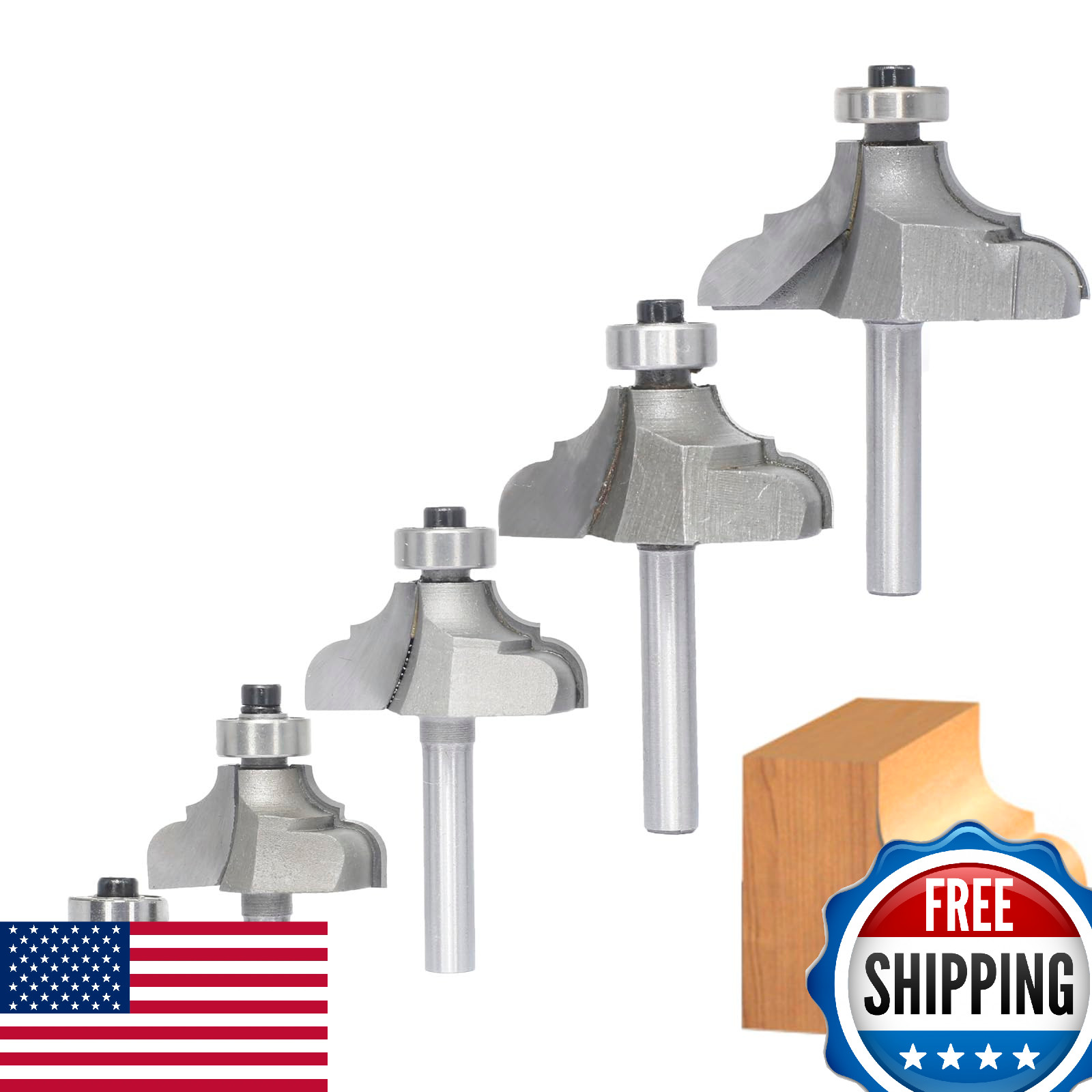 Akylin 5pc Classical Ogee Router Bit Set, 1/4" Shank, 5/8" Cutting Depth