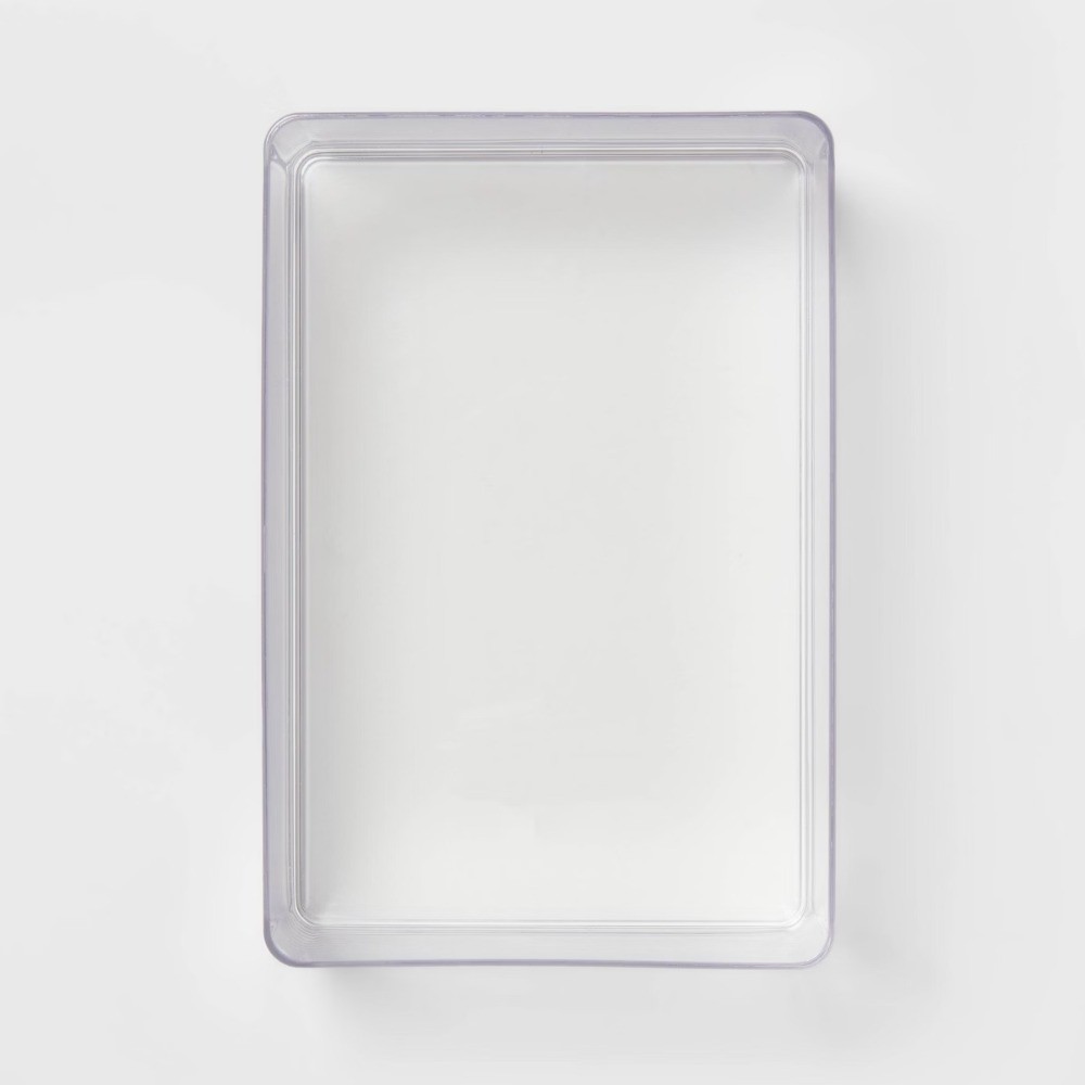 9x6x3.25" Clear Plastic Bathroom Tray, Stackable Organizer